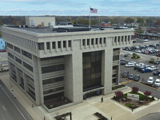 First Merchants headquarters in downtown Muncie. Photo by Mike Rhodes
