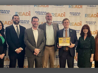 ECIRP was awarded a plaque for READI 2.0 funding by Governor Holcomb. Photo provided