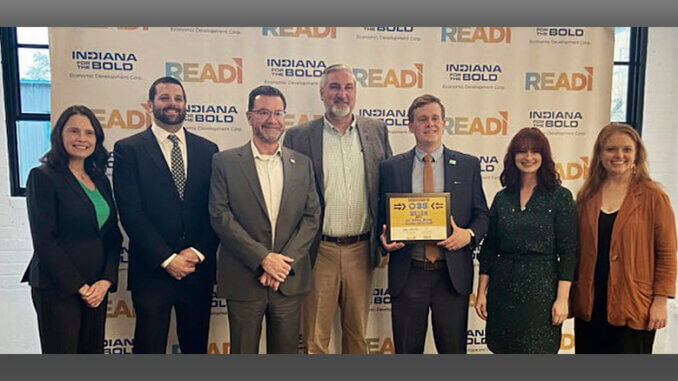 ECIRP was awarded a plaque for READI 2.0 funding by Governor Holcomb. Photo provided