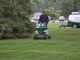 A Brooklawn Services team member performing lawn fertilization and weed control services in East Central Indiana. Photo provided