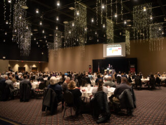 Dr. Michael Hicks shares his forecast at the 2025 Indiana Economic Outlook breakfast. The 2026 event will be held Wednesday, January 21 in downtown Muncie. Photo by Muncie Fine Portraits.